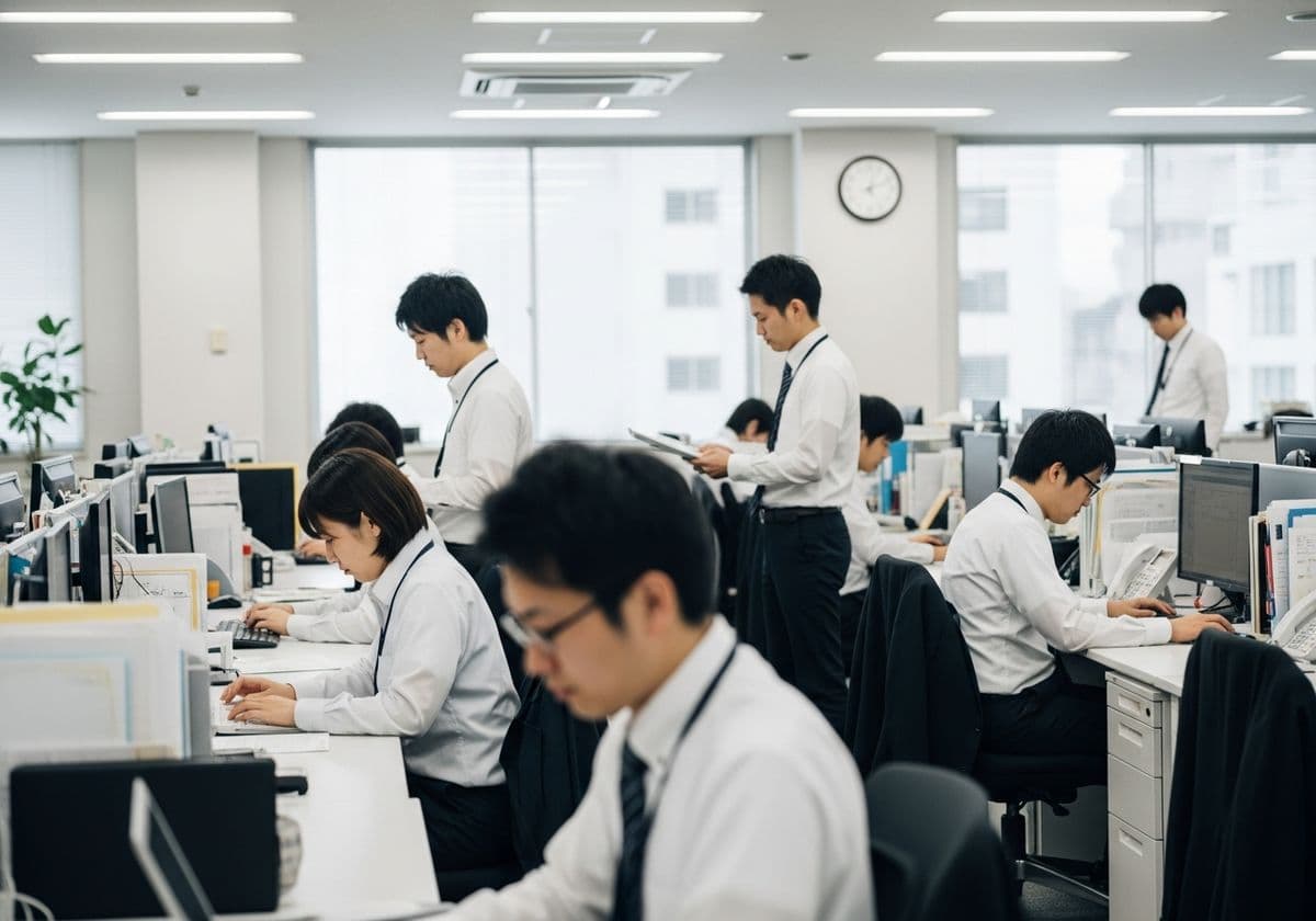 MVVが書かれた掲示物、またはチームが一体となって活動している様子