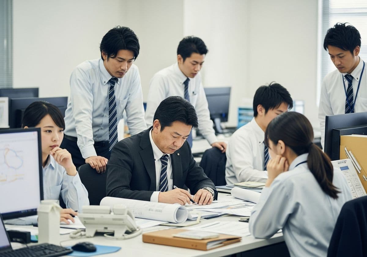 経営者がデスクで戦略を練っている様子(現場ではなく)