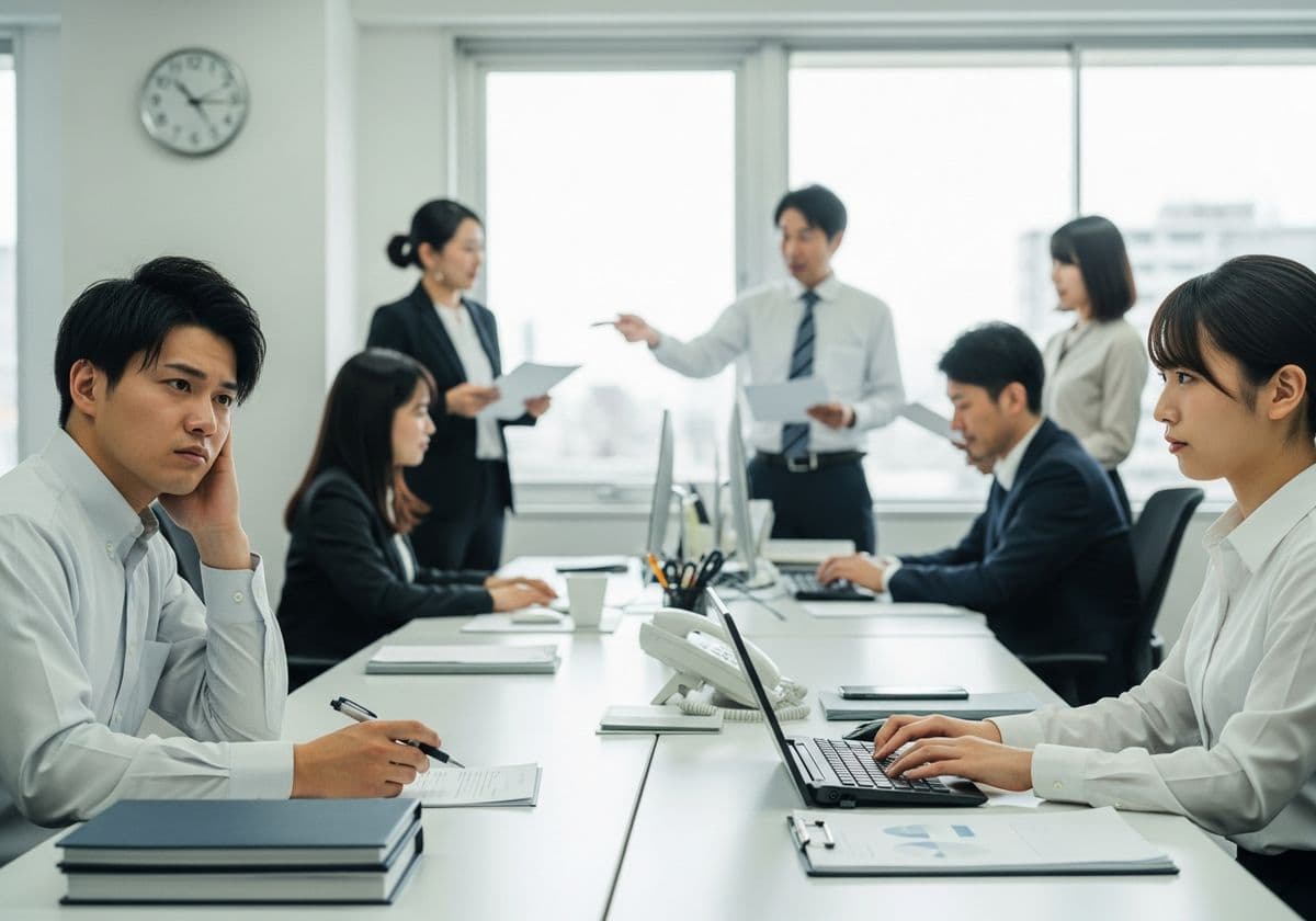 360度評価の結果シートと面談の様子